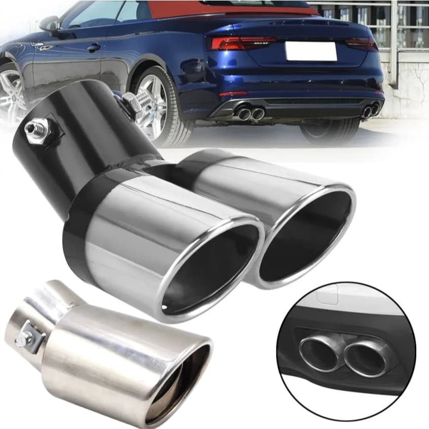 Tubo De Escape Para Carro Com Ponta De Aço Inoxidável E Silenciador Automático Tubo Duplo Curvo/Único Curvo/Único Linear
