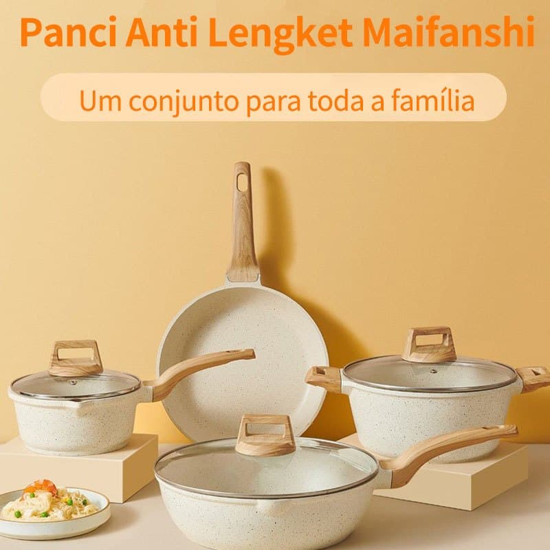 Conjunto de quatro peças de panelas antiaderentes de cozinha