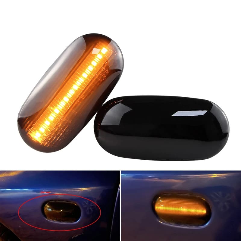 2Pcs Marcador Lateral Dinâmico De Giro Sinal Sequencial Luzes Para Mitsubishi Pajero Mirag Legnum Gelent 98-05