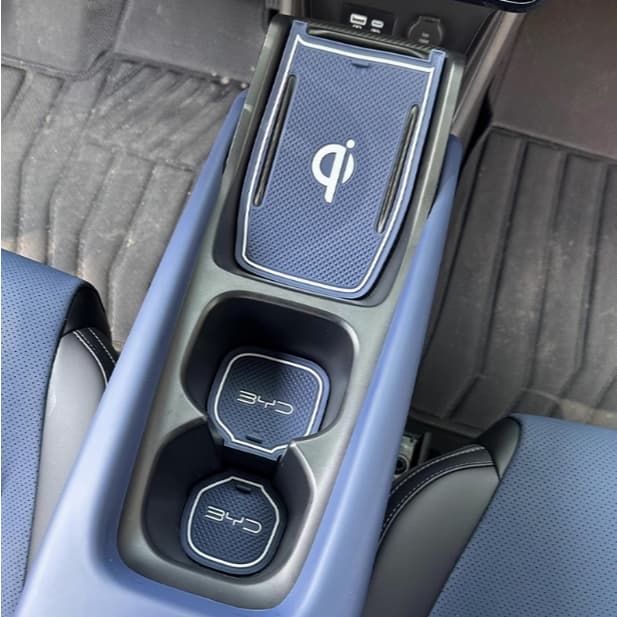 kit 14 Tapetes Interiores Do Carro Base De Carregamento Sem Fio Suporte Copo Água Silicone Para BYD Golfinho Mini N