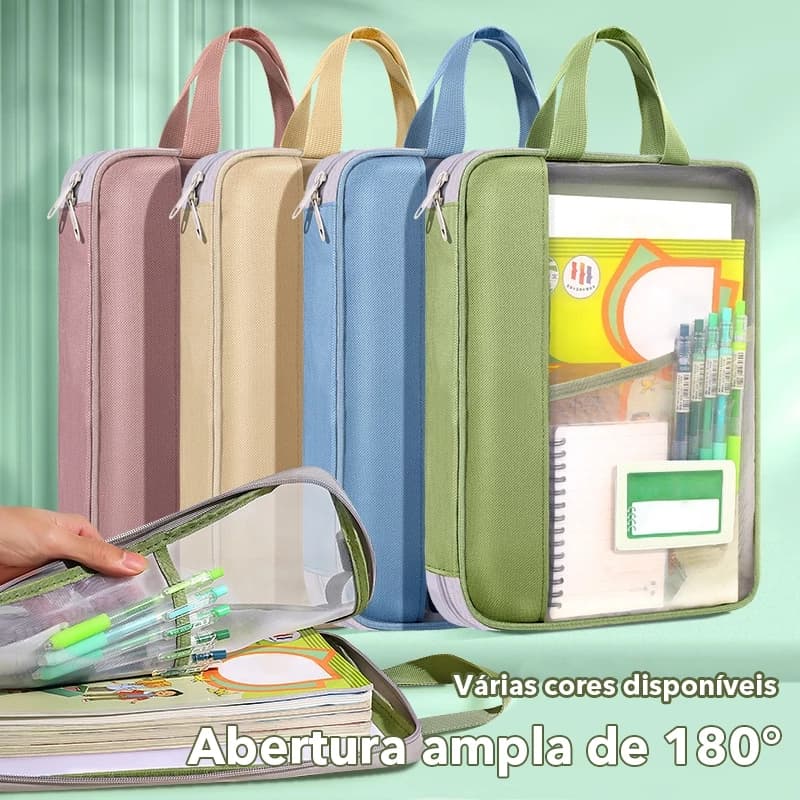 Bolsa de Documentos Huajie Bolsa de Arquivo Transparente Bolsa de Mão para Estudantes de Livros para Testes