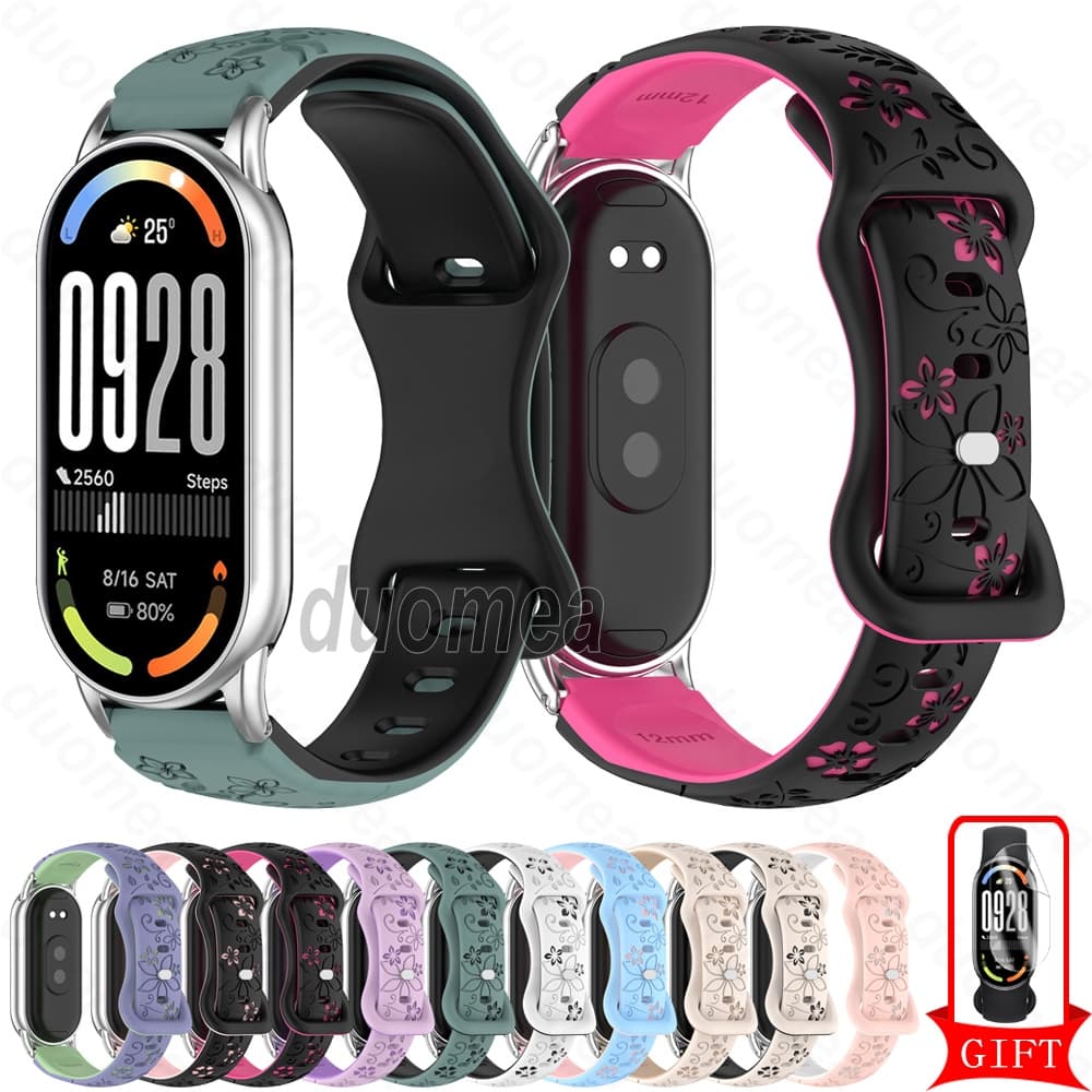 Pulseira De Silicone Em Acessórios De Banda Para Xiaomi Smart Band 10 9 8 / Mi Band 10 Ceramic Edition