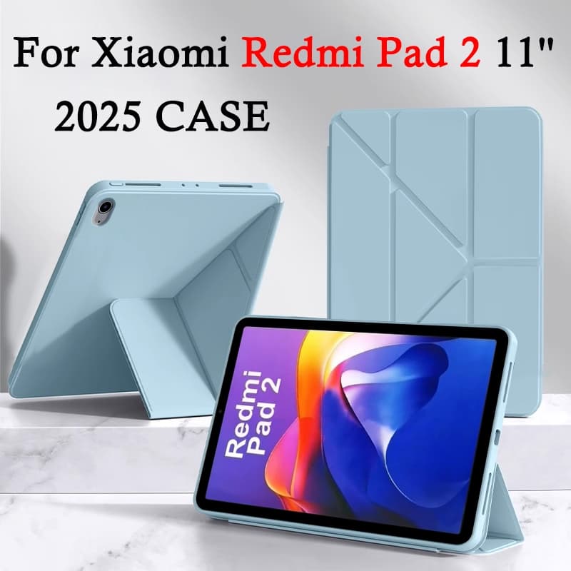 Para Xiaomi Redmi Pad 2 11 Polegada 2025 4G WIFI Multi-Dobra Stent Deformação Dobrável Macio TPU Tablet Caso