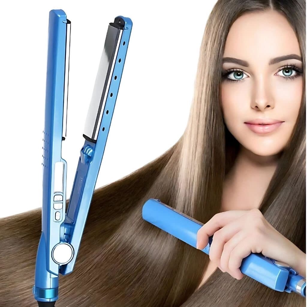Chapinha prancha de cabelo nano titanium 450F Azul bivolt 110/220V