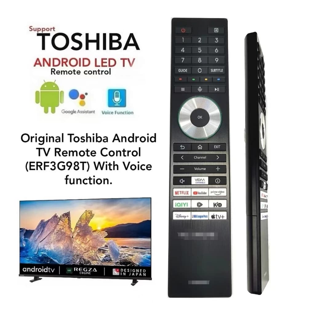Controle Remoto Toshiba Android TV (ERF3G98T) Com Função De Voz .
