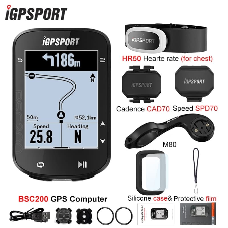 IGPSPORT BSC200 Veloc铆metro Bicicleta Sem Fio 脌 Prova De 脕gua IPX7 Recarreg谩vel display LCD De 2.5 Polegadas