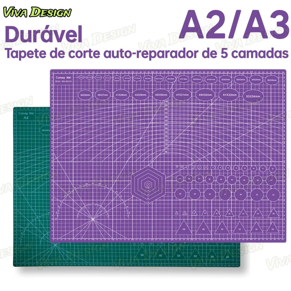 Base De Corte A2/A3 60x45/45×30 Dupla Face Patchwork Artesanato Cores