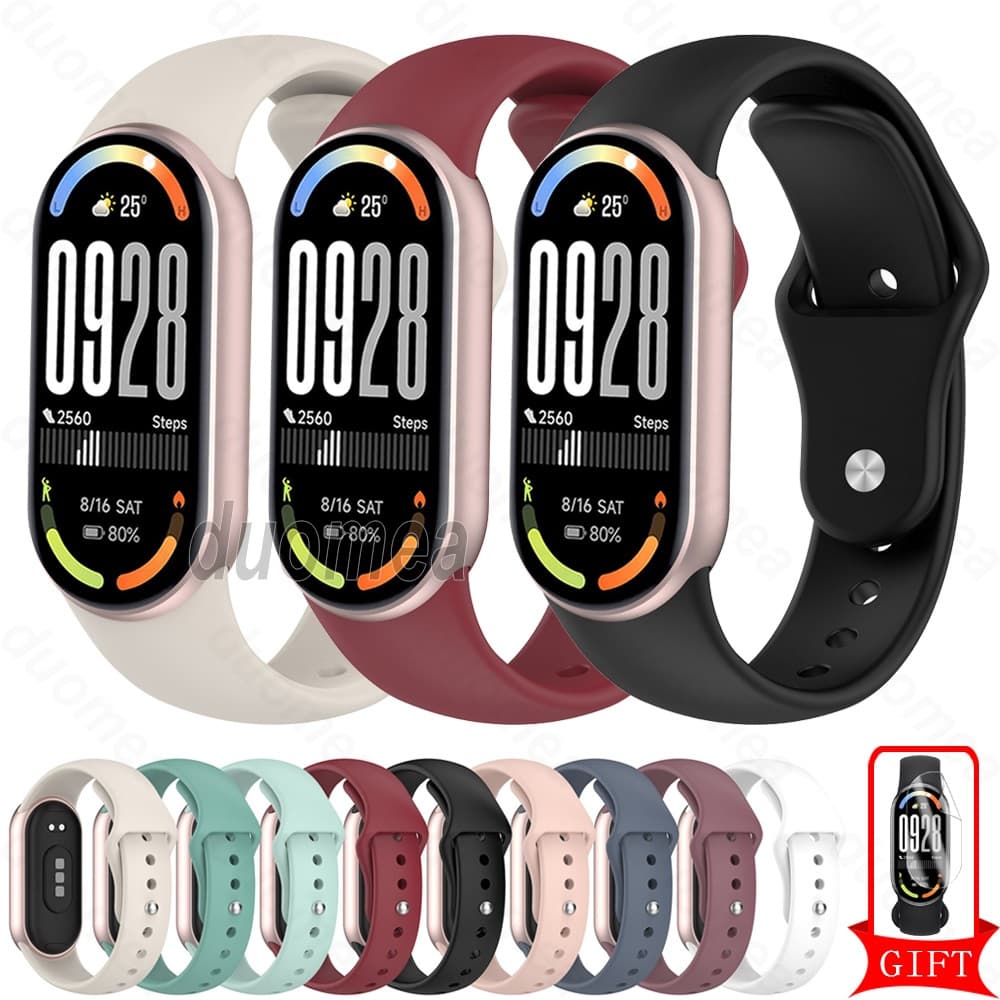 Pulseira De Silicone Esportiva Acessórios Para Xiaomi Smart Band 10 9 8 / Mi Band 10 Ceramic Edition
