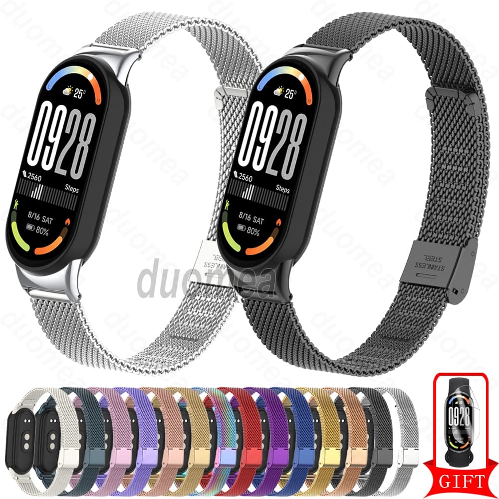 Pulseira De Aço Inoxidável , Metal , Acessórios Para Xiaomi Smart Band 10 9 8 / Mi Band 10 Ceramic Edition