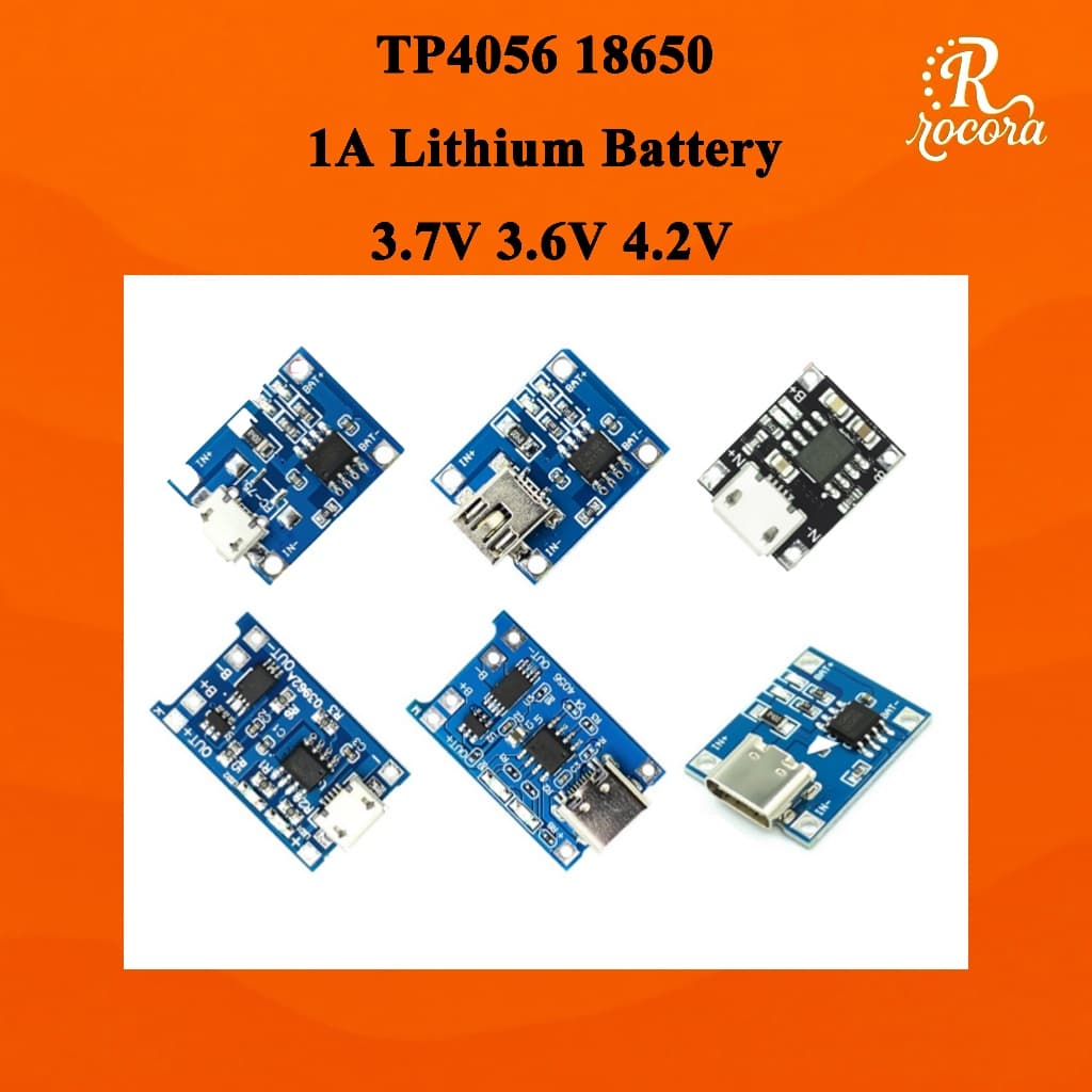 Módulo Carregador TP4056 1A para Bateria 18650 3.7V com Proteção Overcharge/Overdischarge