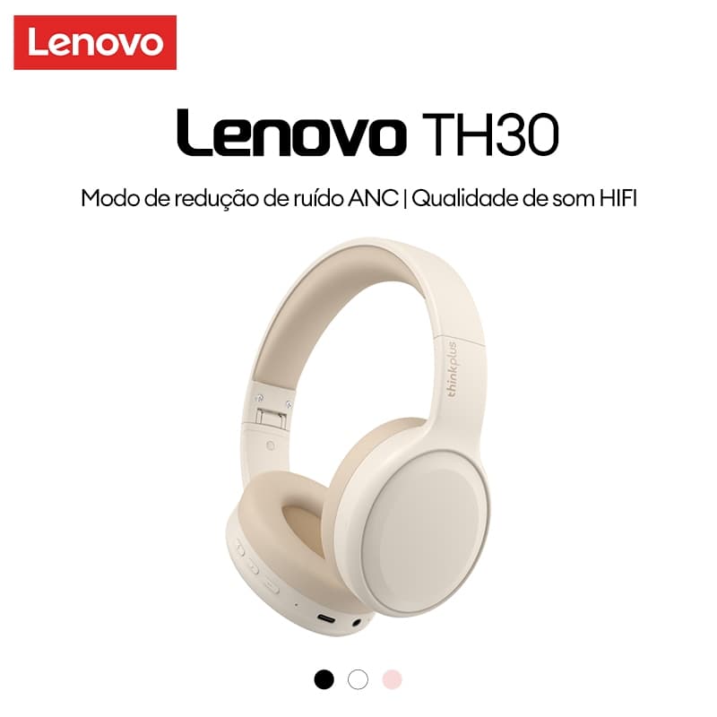 Lenovo TH30 Fones De Ouvido Bluetooth Sem Fio Redução De Ruído De Baixo Atraso Com Microfone 5.1