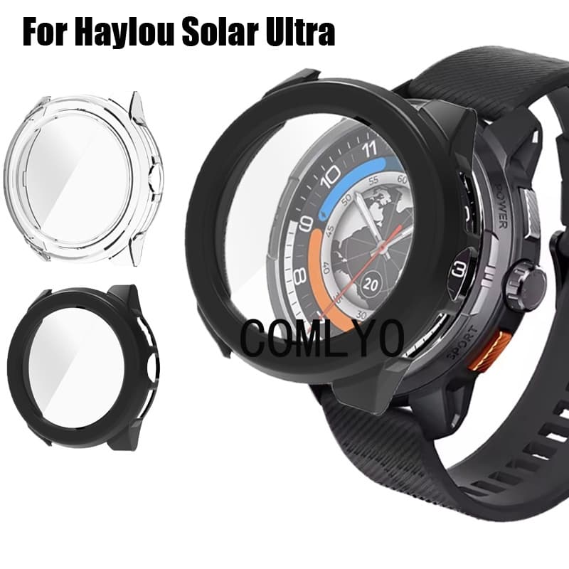 Para Haylou Solar Ultra LS23 Caso + Película Protetora De Tela De Vidro Temperado Pára-Choques Capa Completa Casos