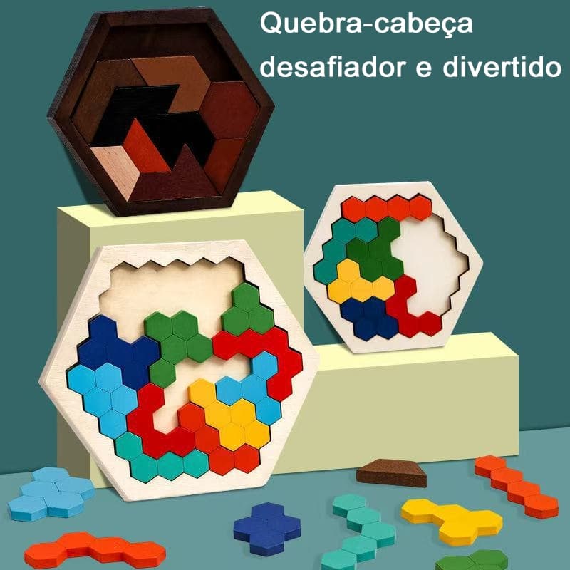 Cor arco-íris quebra-cabeça de madeira DIY educação precoce brinquedos Tangram quebra-cabeça de madeira Tetris brinquedo