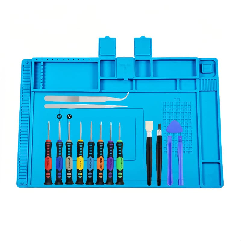 Kit 1/16/17 peças Manta Antiestática 45x30cm com Chaves de Precisão  Estação de Trabalho Resistente Calor