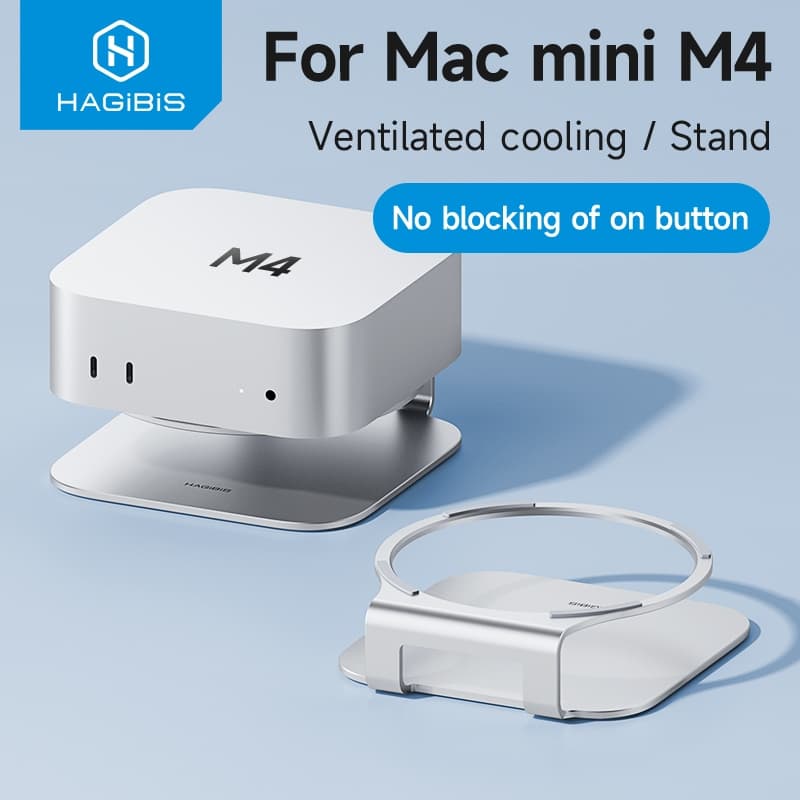 Hagibis Suporte De Mesa Para Mac mini M4/M4 Pro Armazenamento Doca De Alumínio Dissipação De Calor Acessórios De Montage