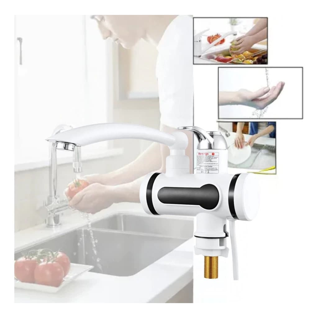 Torneira Elétrica Para Banheiro De Cozinha 110V Com Display De Temperatura E 180 ° Giratório