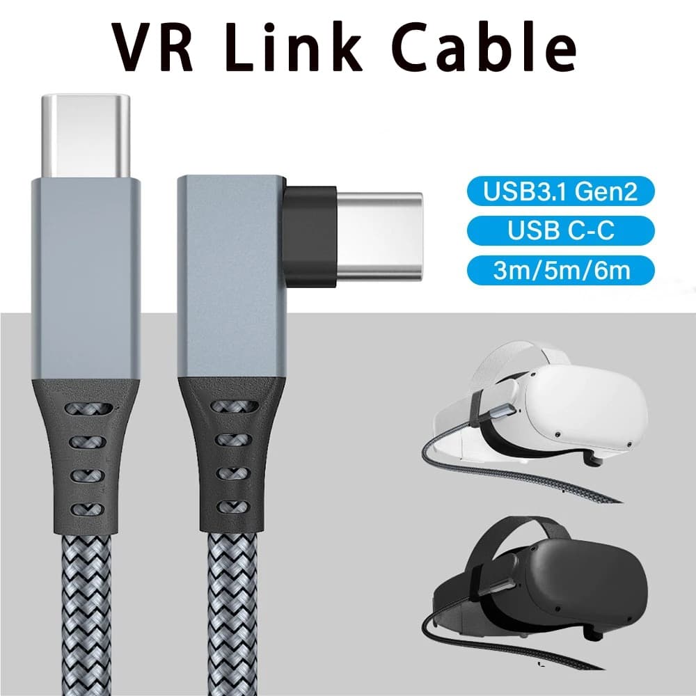 3m 5m 6m De Alta Velocidade VR Link Cabo USB C Para 3A 5Gbps Carregamento Rápido USB3.1 Gen2 De Dados Tipo-Acessór