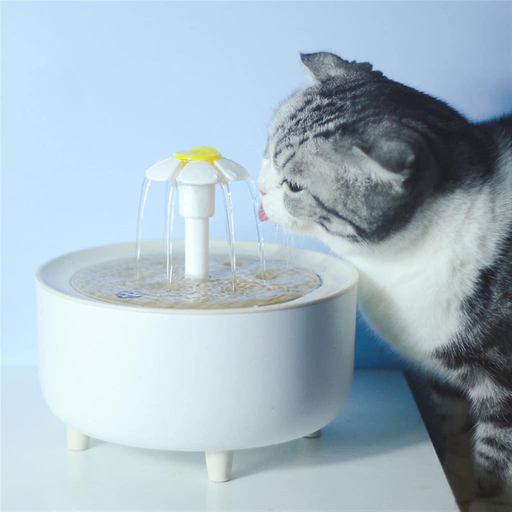 Bebedor De Fonte De Água Elevado Automático Pequeno Bocal De Girassol Para Animais De Estimação Cães Gatos