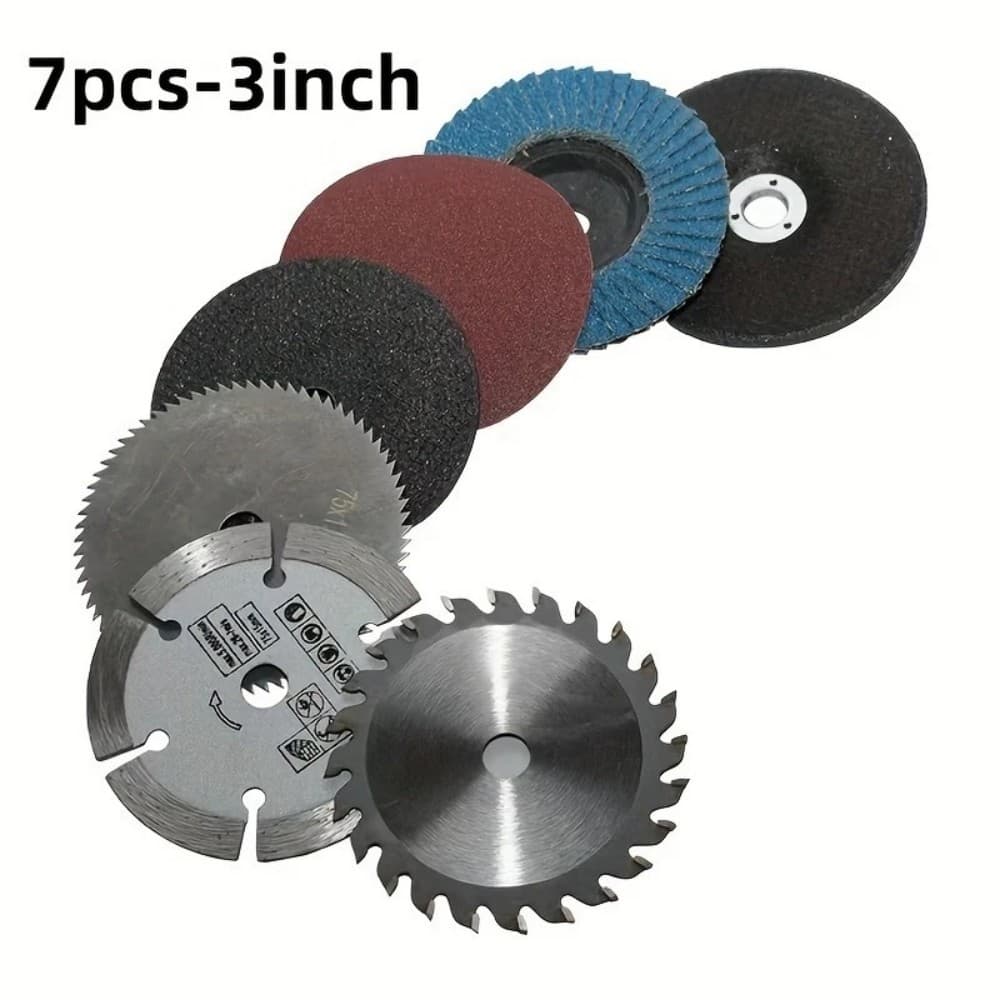 7 Unidades De Disco De Corte De 75 Mm Para Ângulo De Furo 10 Ferramenta De Lixamento De Lâmina De Serra Circular