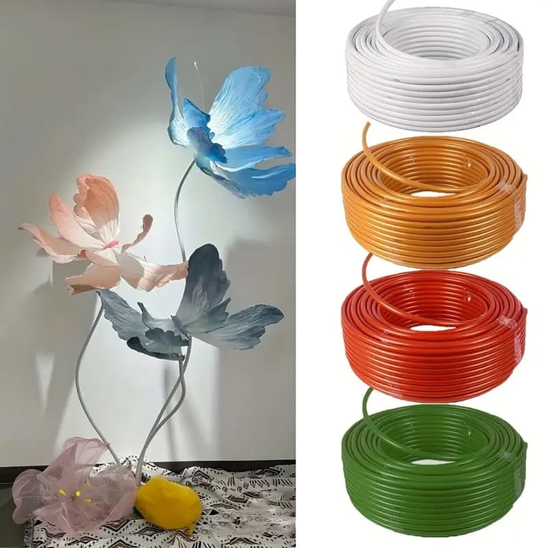Tubo De Estilo PVC De 5m , Moldagem De Plástico Dobrável , Haste Grande De Flores Falsas , Adereços DIY , Decoração De F