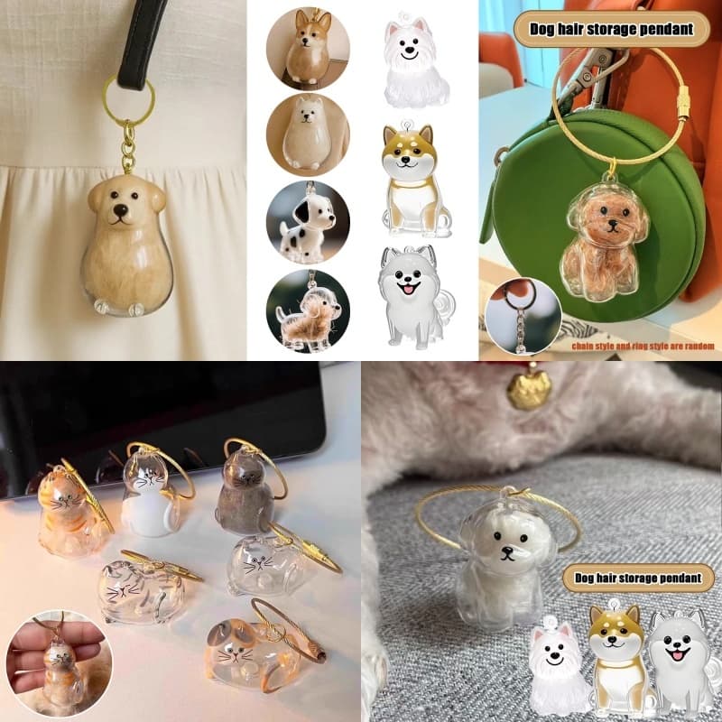 Presente De Aniversário Armazenamento De Pêlos De Animais De Estimação Pingente De Pele De Cachorro Forma De Bichon Port