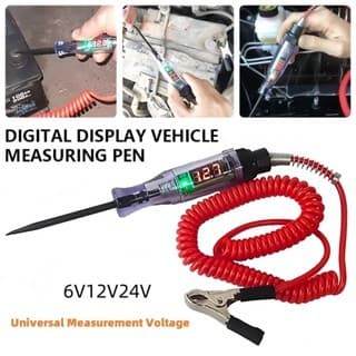Testador de circuito LED Digital de luz de teste de carro, ferramenta elétrica de carro DC 9V-72V com voltímetro