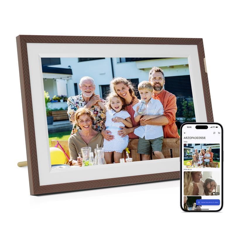 ARZOPA  D10 Porta-retrato Digital WiFi 10.1" com Tela IPS, , Armazenamento Ilimitado na Nuvem, Toque, Rotação Automática