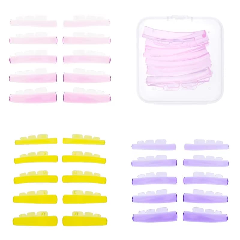 Fumix 5 Pares Coroa Silicone Cílios Perm Almofadas Pegajosas Hastes Levantamento 3D Modelador Acessórios