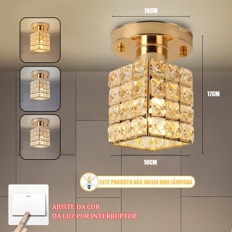 Luz De Teto Americana Cristal Moderno Simples Corredor Sala Varanda Quarto E27