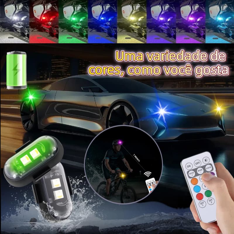 Controle Remoto Sem Fio Recarregável Kit 4Pcs Luz LED Estroboscópica Anti-Colisão 8 Cores variedade cores você gosta