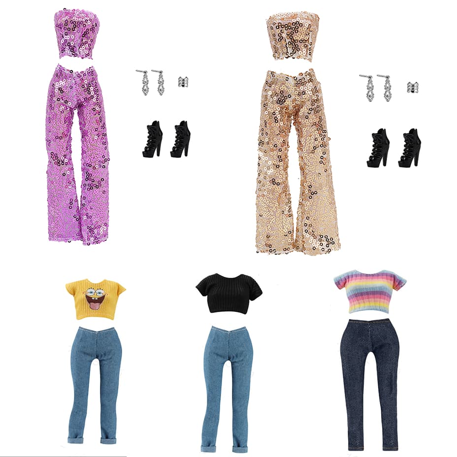 30cm bebê boneca saia superior moda boneca saia jeans conjunto de 2 peças