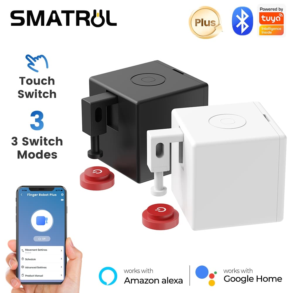 SMATRUL Tuya Smart Bluetooth Fingerbot Botão Pusher Life App Voz Controle Alexa , Google Assistente