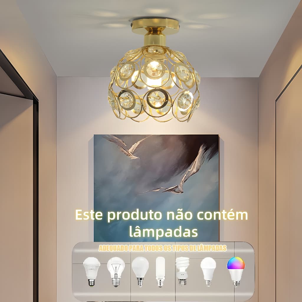 Lustre De Cristal Simples Americano , Personalidade Criativa , Iluminação Para Casa , Quarto , Sala De Estar Jantar