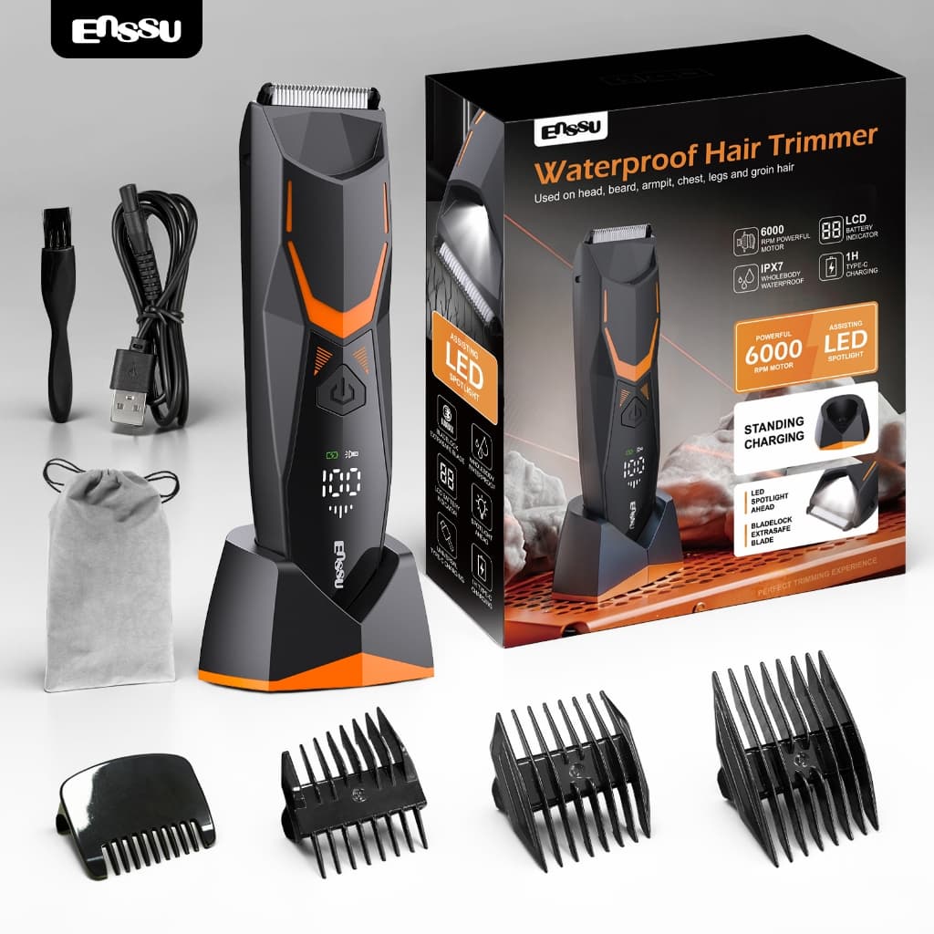 Aparador Íntimo Masculino ENSSU | Trimmer para Virilha, Axila e Corpo | IPX7 à prova d’água
