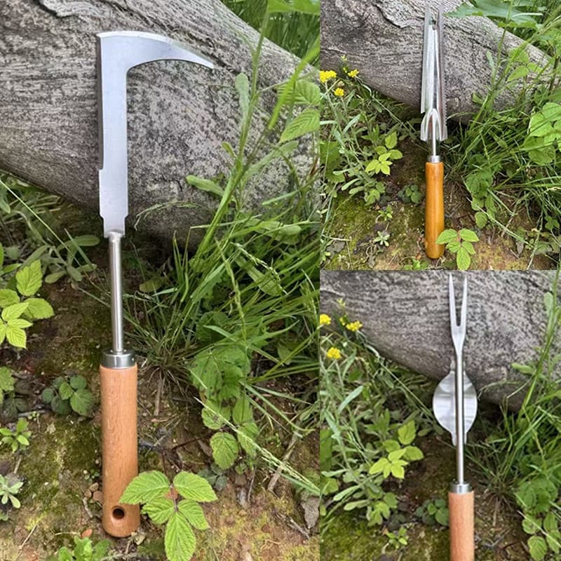 Pá De Jardim Colheita E Puxar Multifuncional Ferramenta De Capina Escavadeira Vegetal De Aço Inoxidável Afrouxamento De