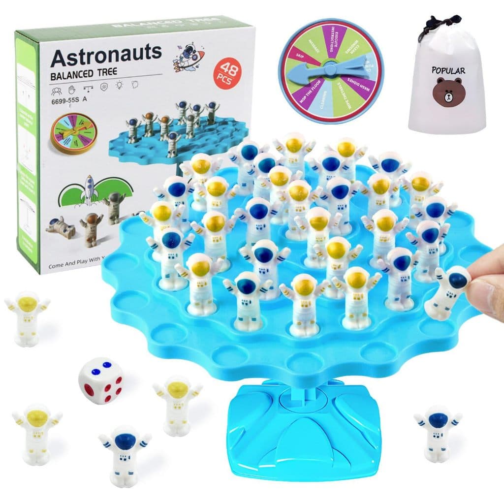 Jogo de Equilíbrio de Astronauta Tabuleiro Espacial Infantil, Brinquedo de Empilhamento Educação Interação Pai-Filho
