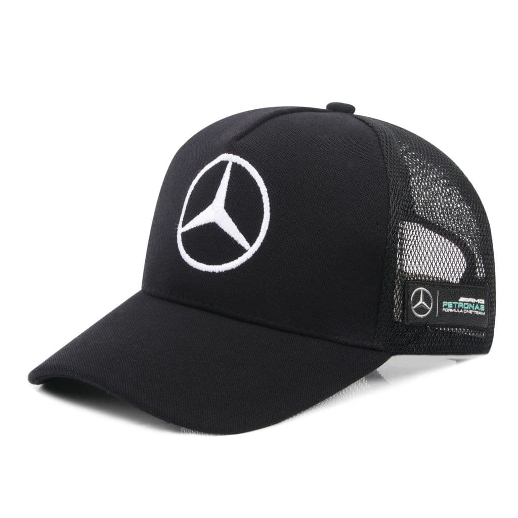 F1 Racing Sports Chapéu Bordado Mercedes Benz Logotipo do carro Boné de beisebol Boné de malha respirável