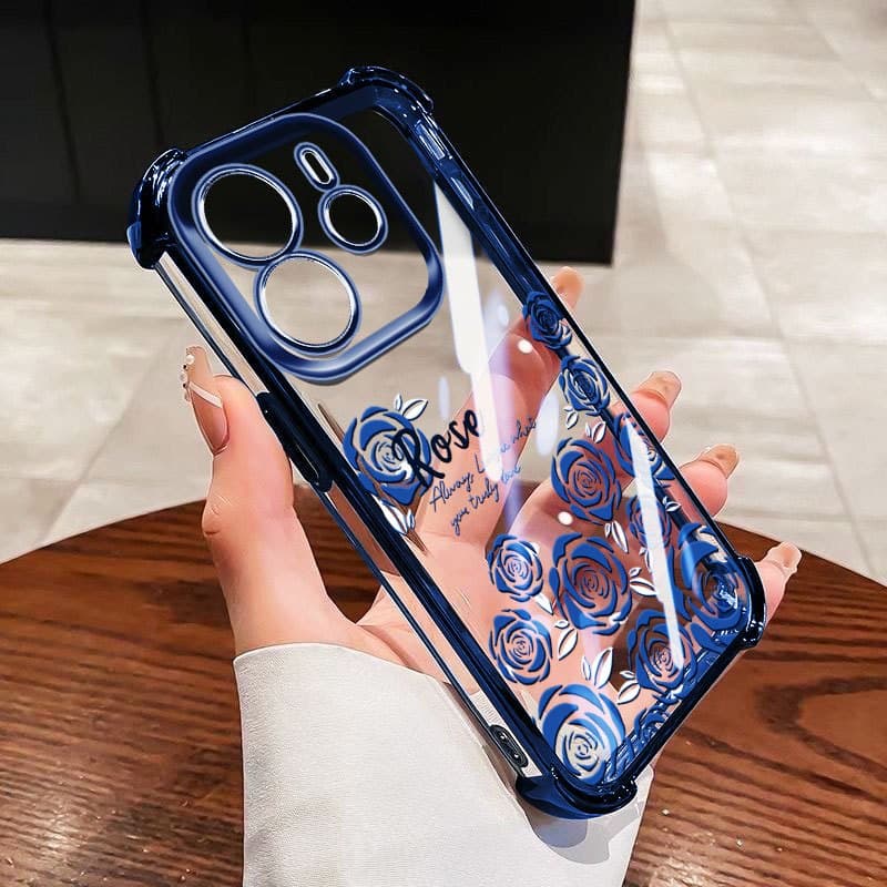 YBD Anti Queda Quatro Cantos Para Redmi Note 14 4G 5G 14S Capa De Telefone Transparente Estilo Pintura A Óleo Flor (Com