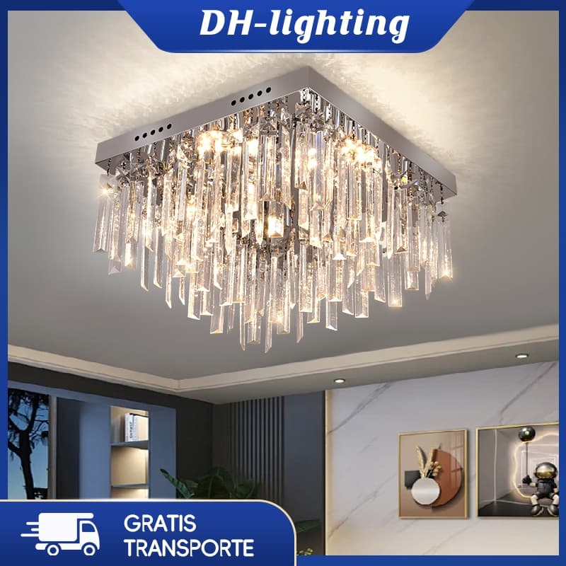 (Com LED） De Cristal Sala De Estar Moderna E Minimalista Luminária Pendente Quarto Teto Jantar Decoração