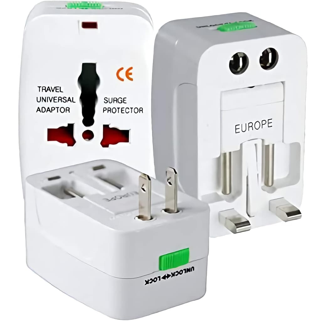 Adaptador de Viagem Universal - Compatível c/ 150 Países - Tomada Tudo-em-Um Compacta