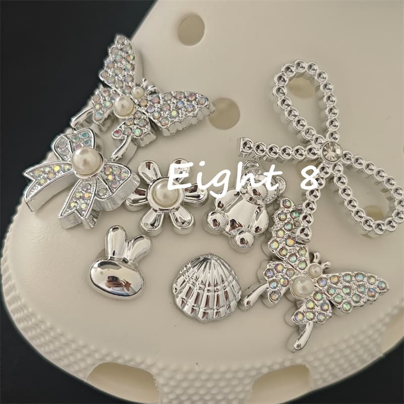 3D Borboleta Diamante Série Sapato Fivela Acessórios Cartton Urso Encantos Arco Botão/Pinos Decoração Para Sapatos E Sac