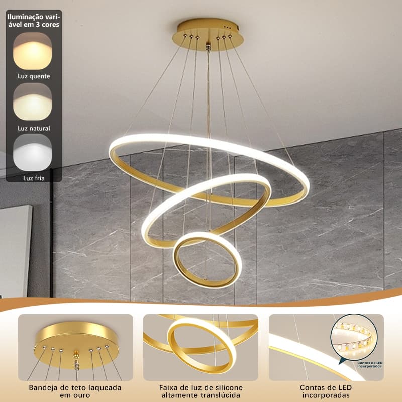 3 Cores Em 1 Luz Sala De Estar Lustre Cozinha Led Lâmpada Do Teto Nordic Moderno Decoração