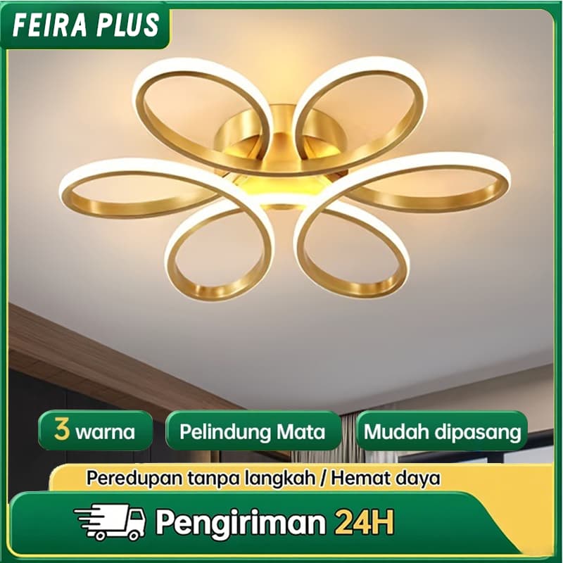 3 Cores Luminária Plafon Moderno Dourado Lustre para Corredor Sala Quarto Cozinha