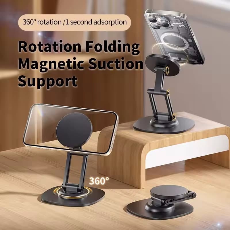 Suporte Magnético Para Celular Preguiçoso De Mesa Dobrável Ajustável Em Vários Ângulos