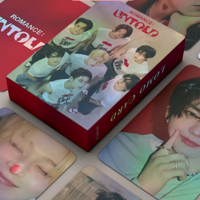 LINXX 55 Pcs ENHYPEN Romance : Cartão Holográfico Laser Kpop Photocards Série Cartões Postais