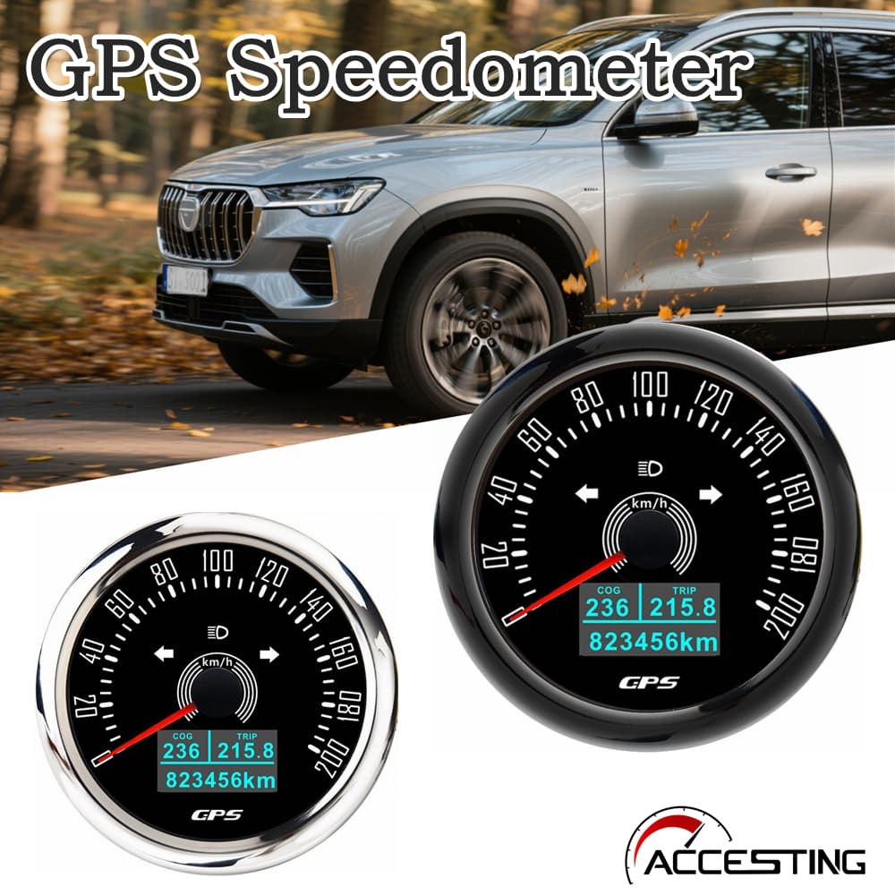 Velocímetro GPS Para Carro , Multifuncional 3 Em 1 De 200 km/h Com Faixa COG , Quilometragem Total E Luz De Fundo De 7 C