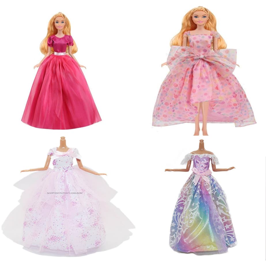 Vestido de casamento de boneca de 30 cm saia grande moda boneca vestir saia