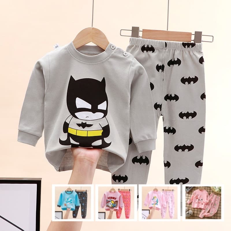 Roupas De Algodão Para Crianças Casuais Baby Boys Girls Sleepwear Outono Cartoon Kids Cotton Pijamas Set