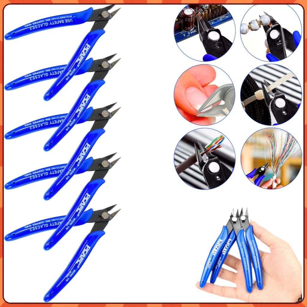 Kit 5 Alicates Corte Rente Diagonal De Precisão Desencapador