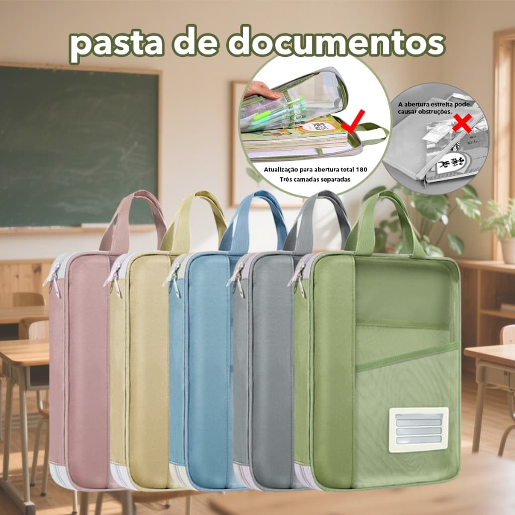 Frete Grátis! Bolsa de Documentos Transparente - Bolsa de Arquivo, Mão para Estudantes, Bolsa de Livros e para Testes